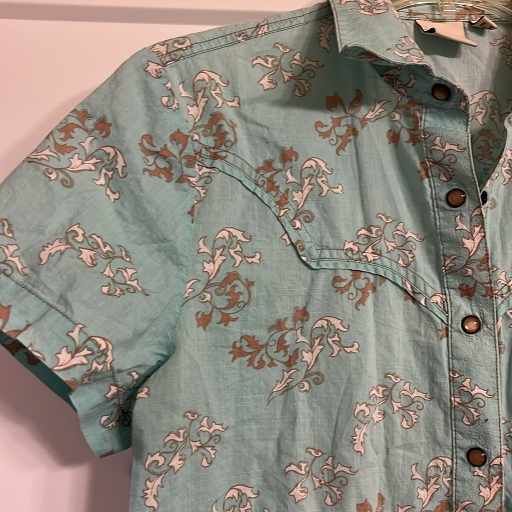 Pearl snap western cowgirl button down M - Picture 2 of 12